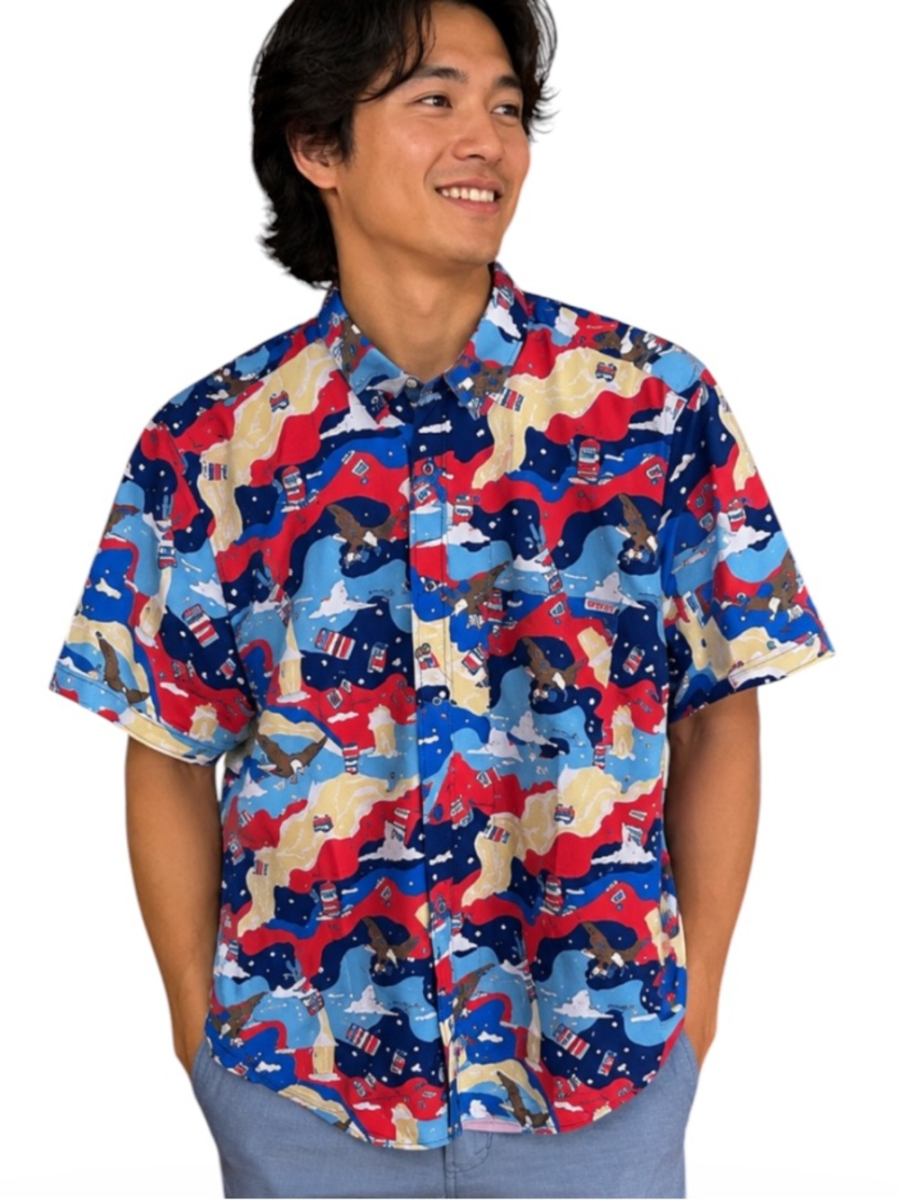RSVLTS Budweiser 'Tripping Buds' Kunuflex Shirt | Size M (40" Chest) Eagles
T
